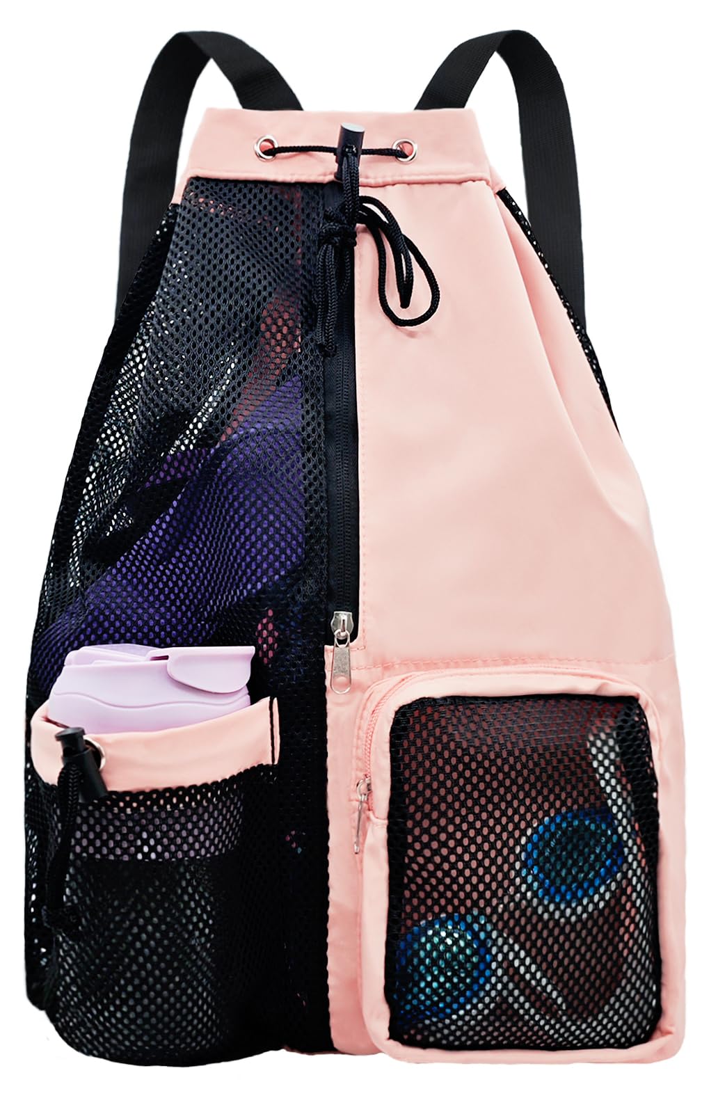 Mesh Beach Backpack, Wet Pocket, Drawstring Pool Swim Gym  display picture 1