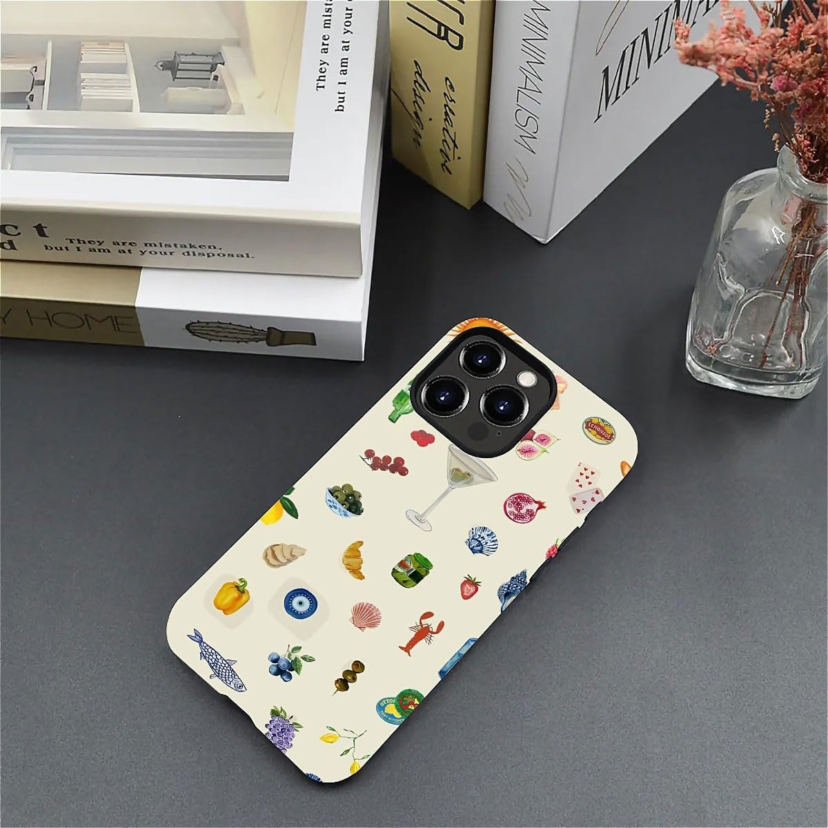 Generic Case Compatible with iPhone 14 Pro Max - Hybrid Durable Shockproof Phone Cover,Cases for Woman Girl - Lemon Fruit Flower Fish Aesthetic - Image 4