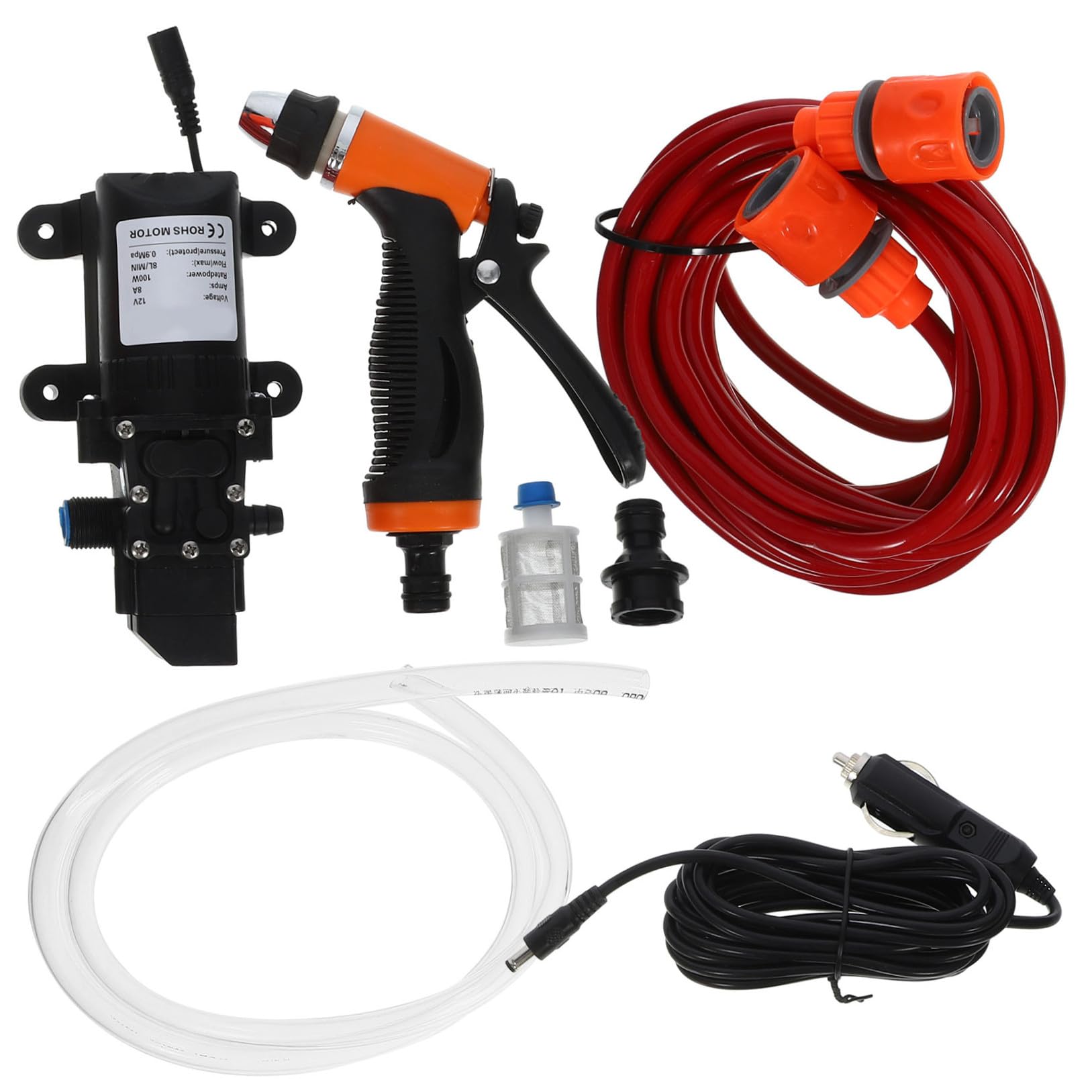 Bomba de Agua Portátil 12v para Lavado de Coche y Bicicleta, Herramienta de Riego Fácil de Usar Materiales de Plástico y Acero Inoxidable para Uso Diario y Proyectos