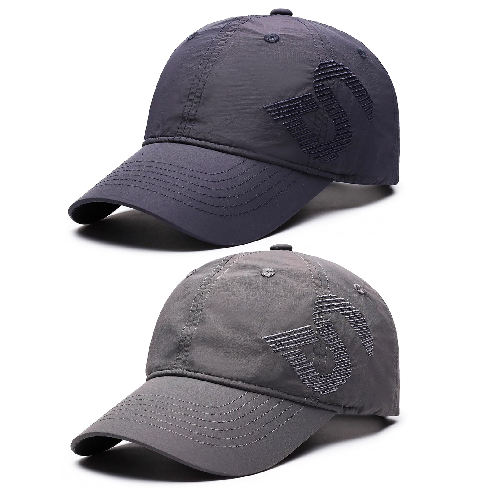 TAGVO 2er-Pack Baseball Cap Herren Dame-Atmungsaktive Schnell Trocknende Sommerkappe mit Breitem Schirm für Outdoor Sport