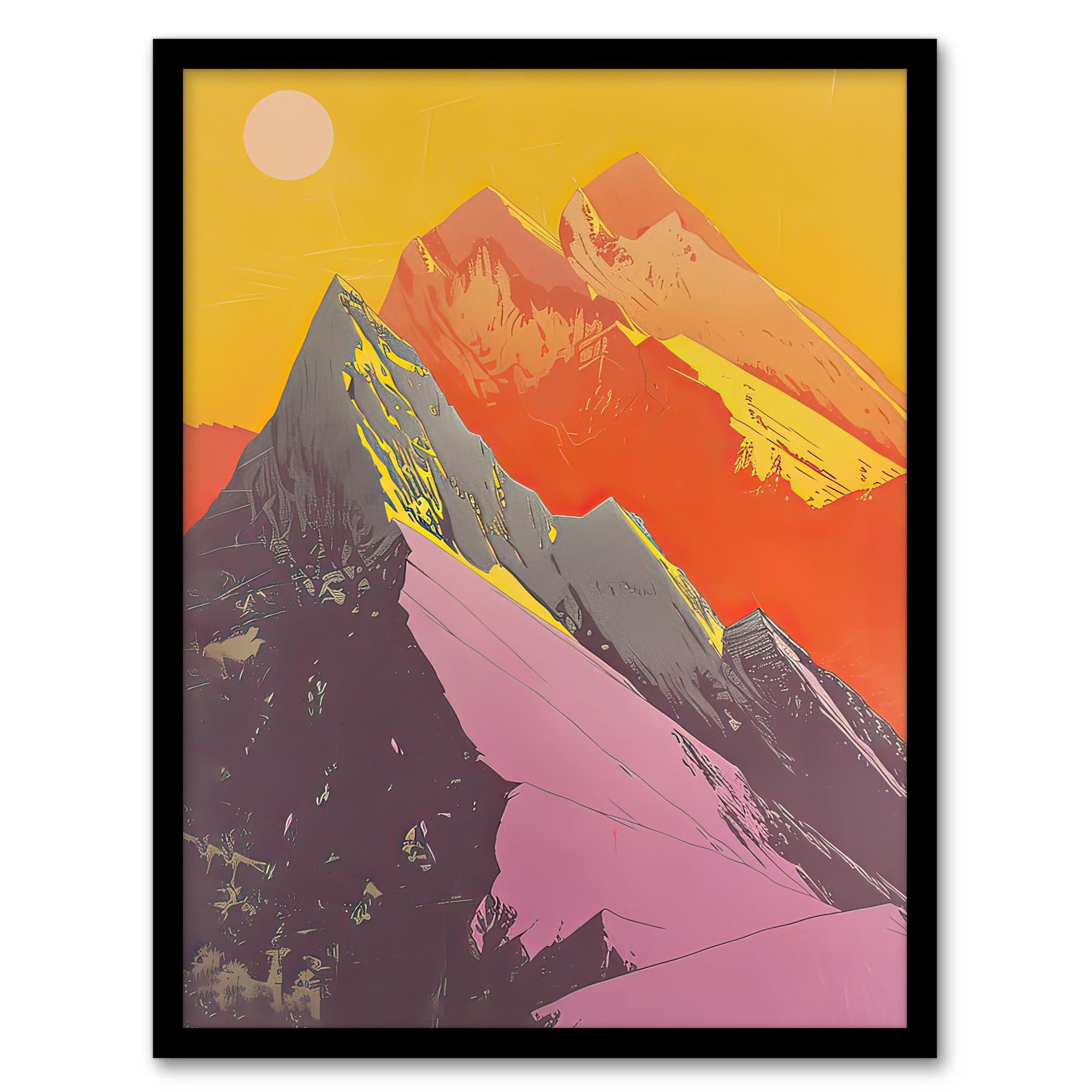Artery8 Dolomites Mountains Alps Peaks Summer Hike Sun Living Room Artwork Framed Wall Art Print A4