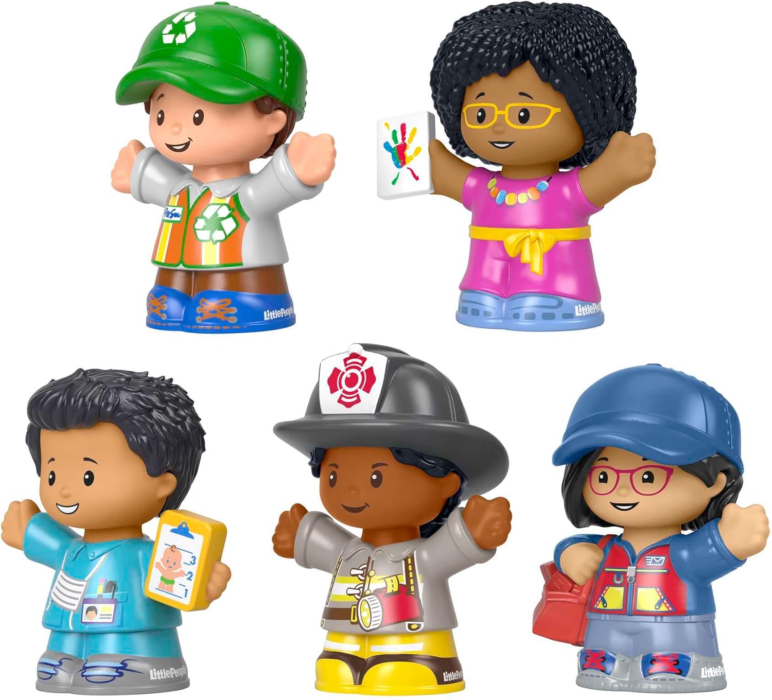 Fisher-Price Little People Community Heroes, figure set featuring 5 character figures for toddlers and preschool kids ages 1 to 5 years