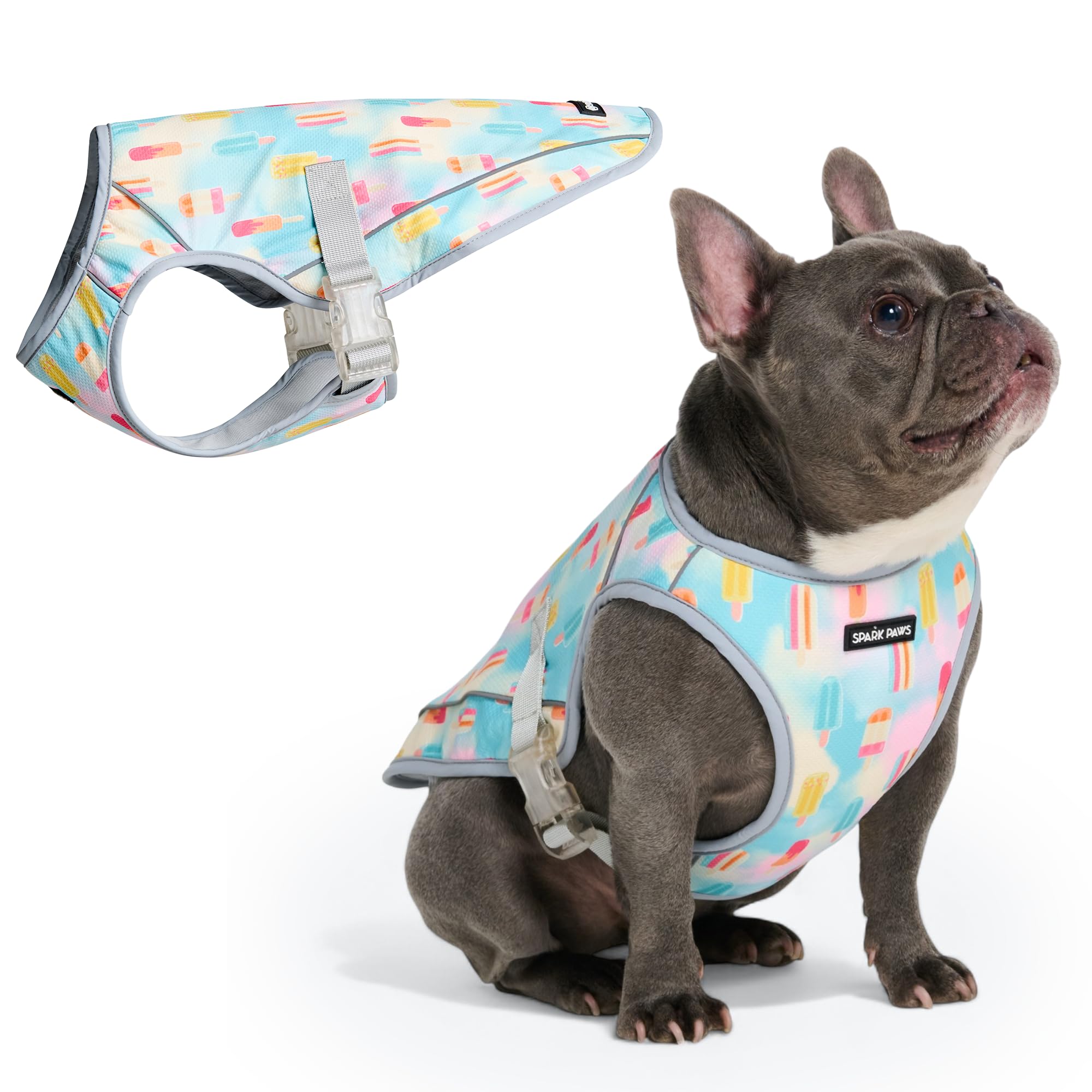 Spark Paws Dog Cooling Vest - Evaporative Summer Cooling, SPF-50 Protection