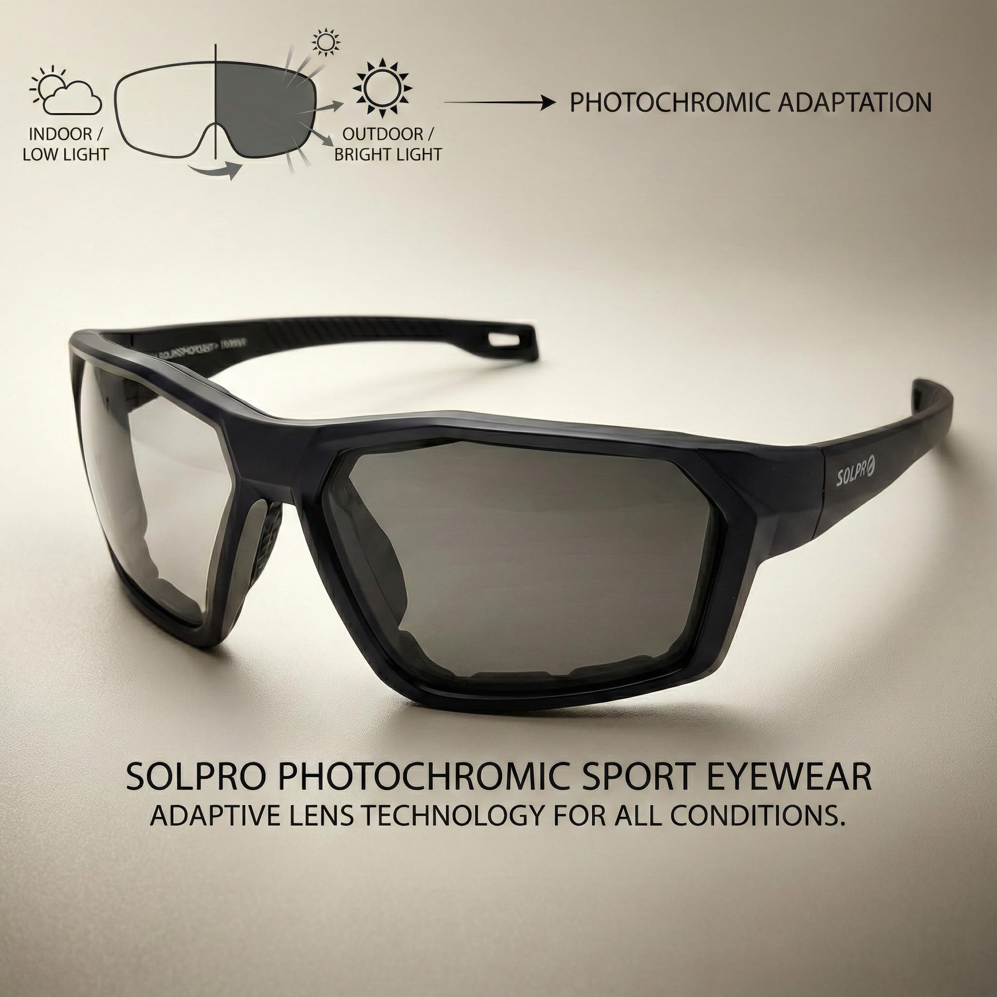 SOL PRO - Gafas de seguridad antivaho para motocicleta, acolchadas de espuma, a prueba de polvo, resistentes al viento, para hombres y mujeres