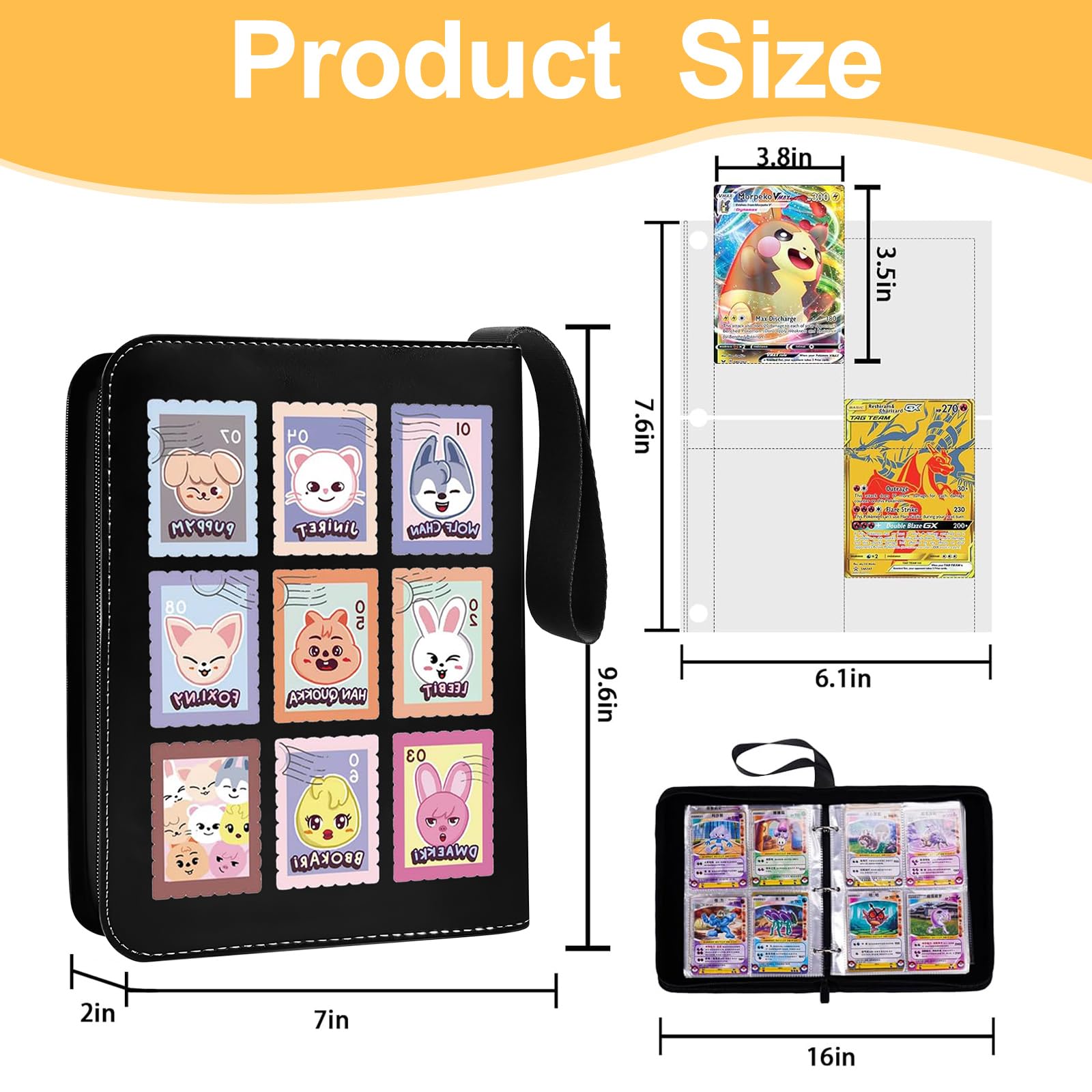 Album De Collection Pour Cartes – 4 Pochettes, 50 Pages, Couverture PU Imperméable – Pour Kpop, Sports, Jeux – Cadeau Enfant