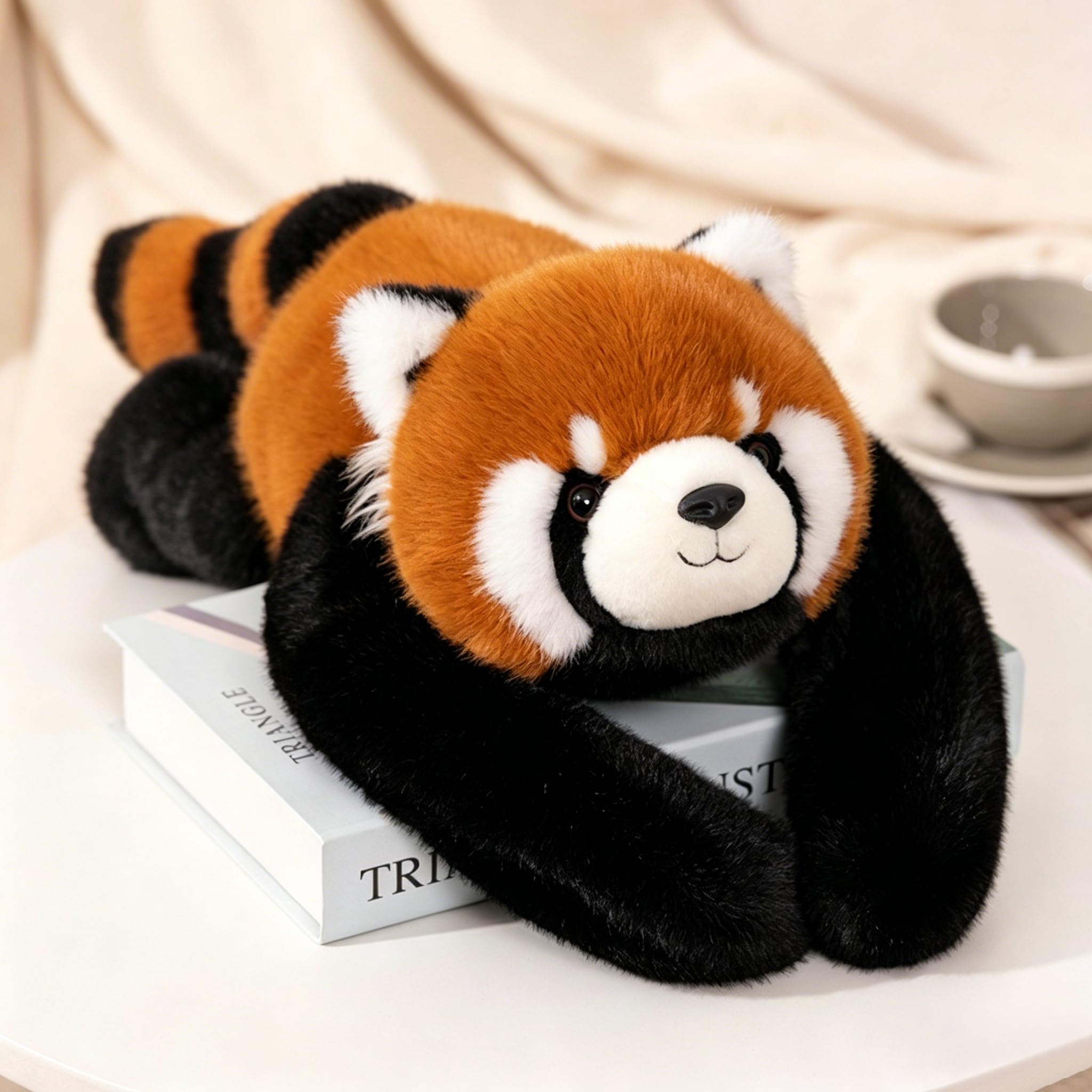 Ciężar 0,41KG średniej Wielkości Czerwona Panda Pluszowy 43CM | Cząstki wagi ramienia, 100% bawełna, jako partner snu, wsparcie życia lub dekoracja domu, prezent