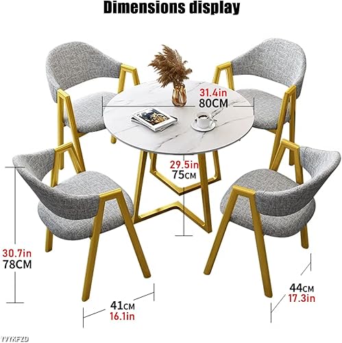Miniatura 2 de YVYKFZD Juego de mesa de comedor de cocina para 4, mesa de recepción para oficina pequeña, juego de mesa y silla, mesa redonda de negociación, mesa