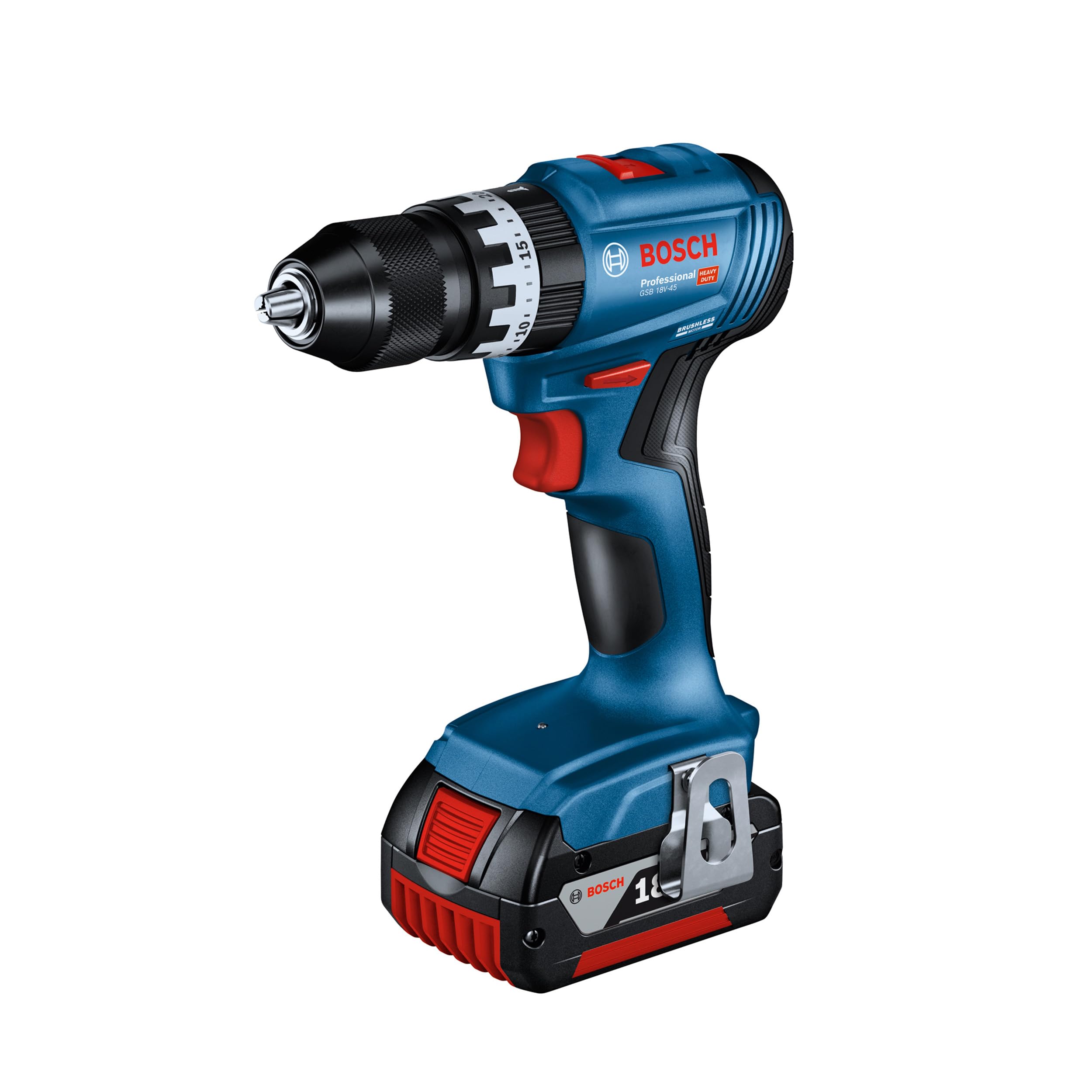 Bosch Professional 18V System Combo kit a batteria: GSB 18V-45 + GBH 18V-22 + GWS 18V-8 (incl. 3 batterie GBA 4.0Ah, GAL 18V-40, borsa degli attrezzi) - Amazon Exclusive