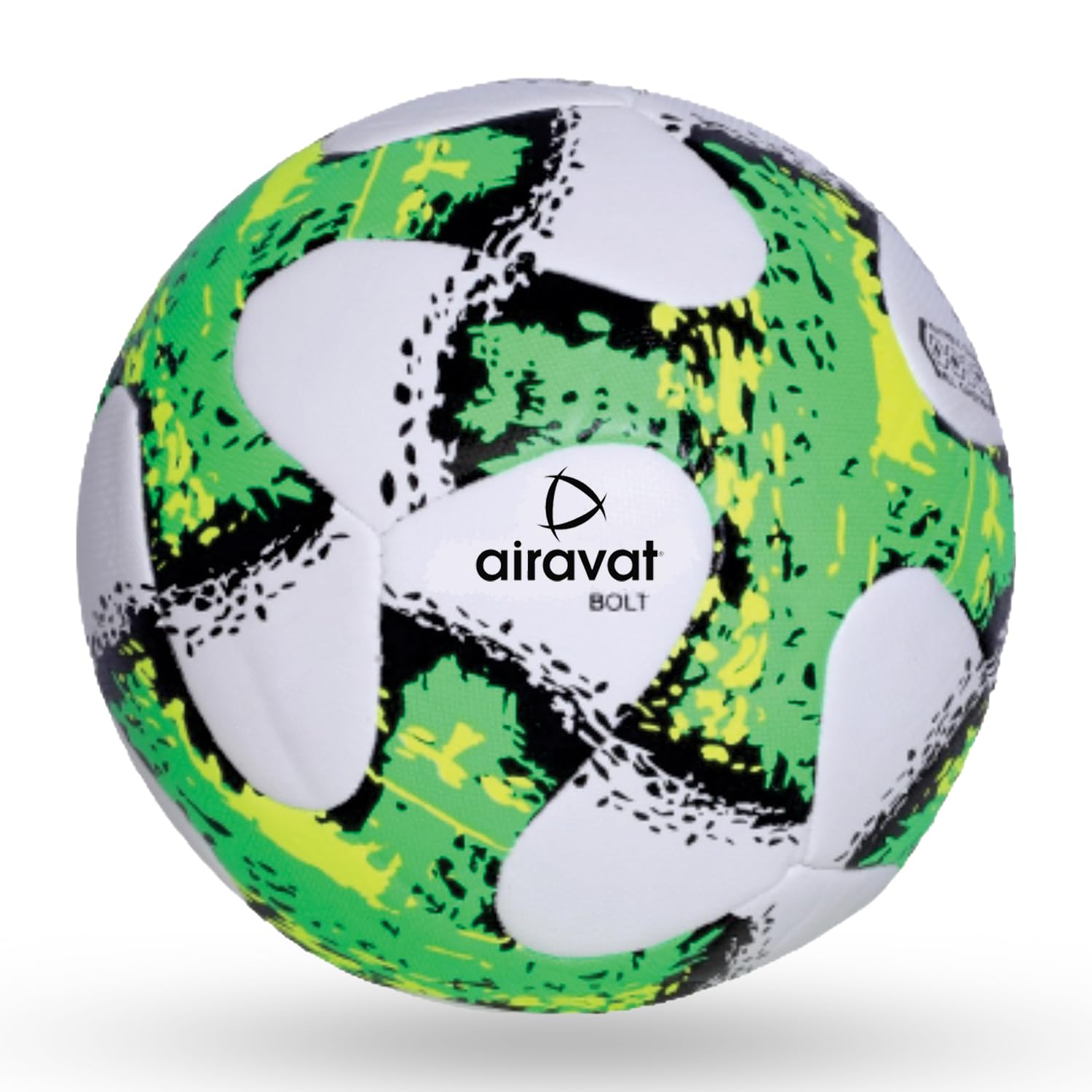AIRAVAT 7206 Bolt Football Size 5 with 4 Ply & 6 Panels | PU Synthetic | Weight Range 390-410g | Suitable for All Ground | Football for Men & Women (Green)-image-37