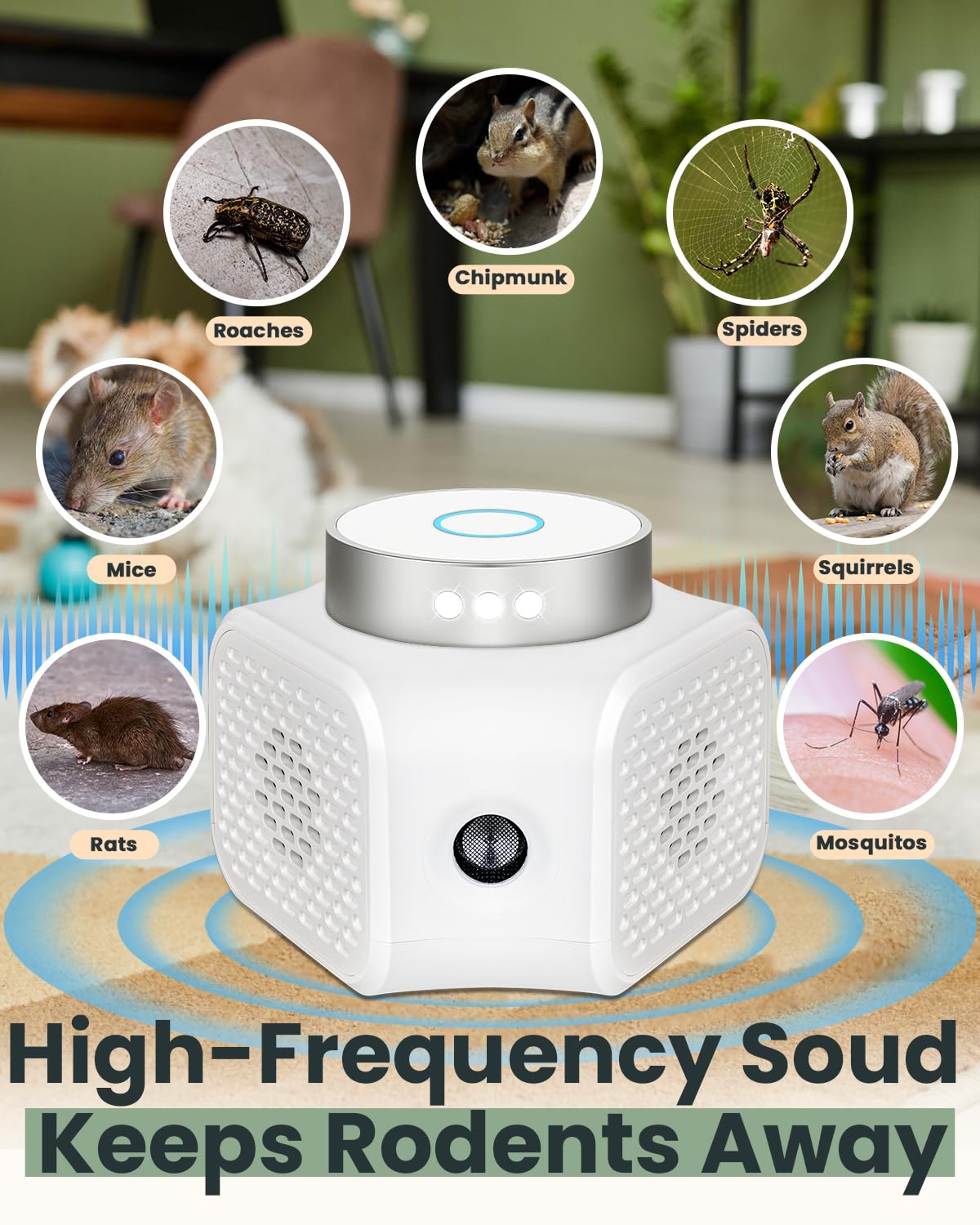 Mäuseabwehr Ultraschall mit PIR und Blitzlicht, Mäuseschreck Arbeitsmodi  Tiervertreiber Gerät Draußen Drinnen, für Nagetiere Mäuse Ratten :  Amazon.de: Garten