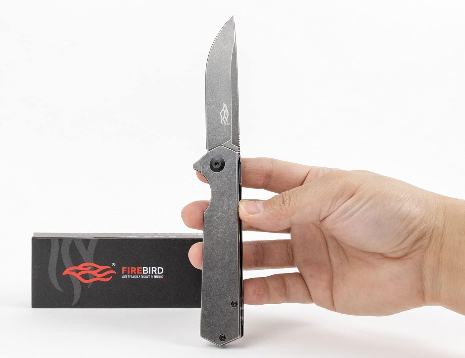 Firebird Ganzo FH13-SS Folding Pocket Knife 3.4" D2 Steel Blade All Steel Handle with Clip Outdoor Camping EDC Utility Pocket Knife (Titan Dark grey)