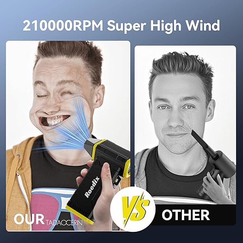 Miniatura 8 de Soplador de Aire Comprimido, 210000 RPM, Soplador de Aire Eléctrico Ajustable de 8 Velocidades con Pantalla LED, Soplador de Aire Recargable