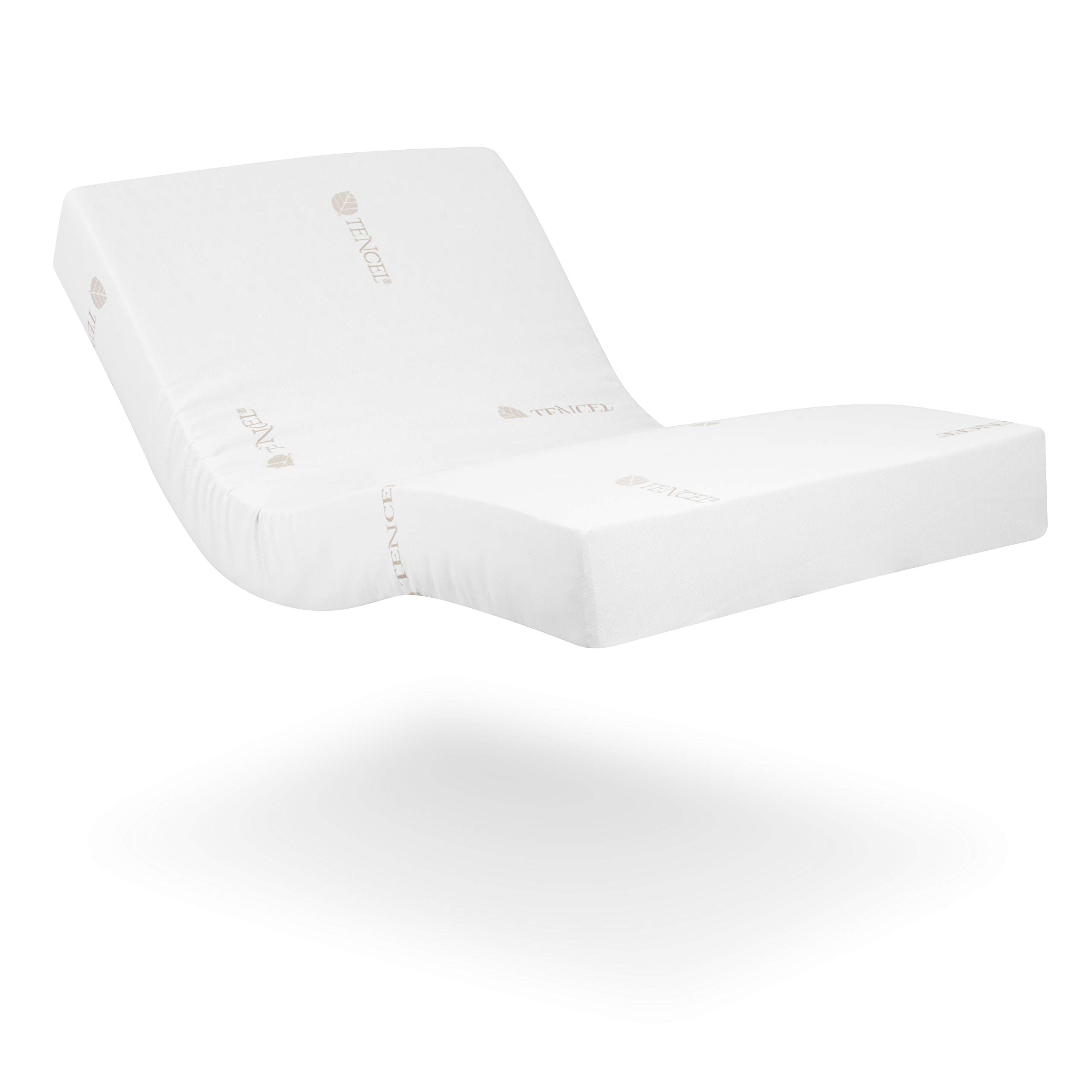 Gerialife® Pack Cama articulada Reforzada 5 Planos con colchón viscoelástico Tencel & Barandillas abatibles para Camas articuladas | Muy Resistentes y fáciles de Instalar