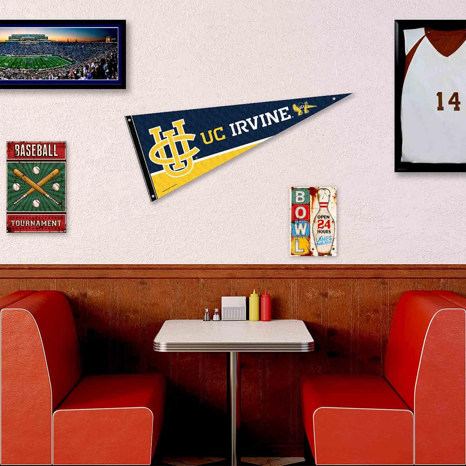 College Flags & Banners Co. California Irvine Eaters Pennant Flag and Wall Tack Mount Pads - Image 3