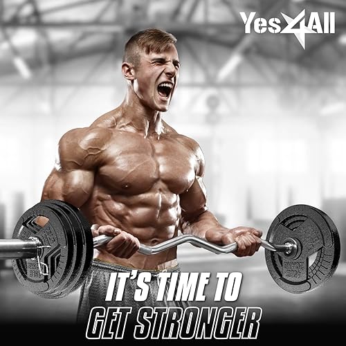 Miniatura 7 de Yes4All Tri-Grip Handles Olympic Weight PlatesCast Iron Weight Plates, Suitable for Barbell Exercises, Strength, Flexibility Training