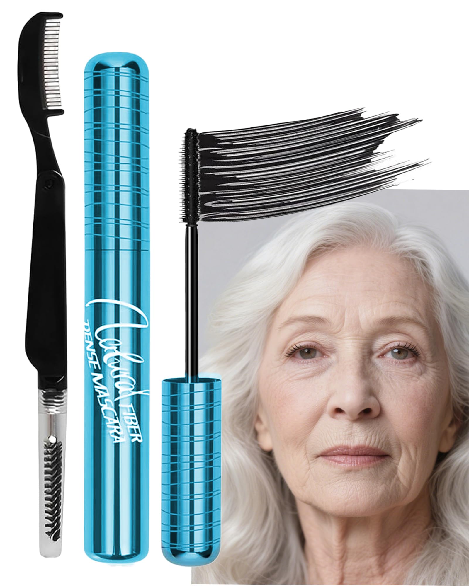 Mascara for Older Women 60 Plus,Waterproof Black Prime Mascara for Seniors 1 Pcs Black