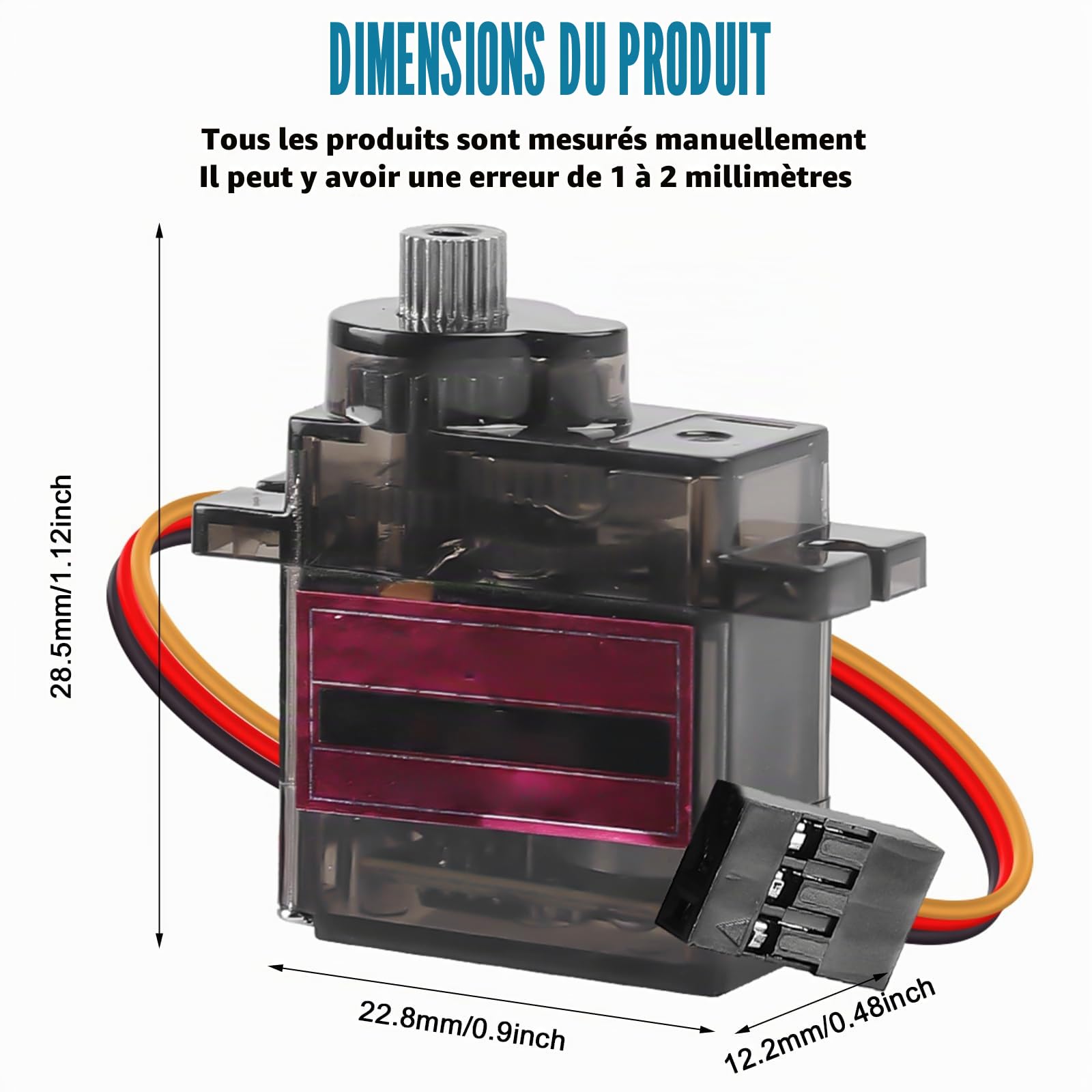 Servo Lot de 10 Micro-servomoteurs en métal compatibles avec Arduino, Engrenages entièrement métalliques, Angle de contrôle de 180 degrés, Mini Moteur pour modélisme Arduino, Robot Bras Avion