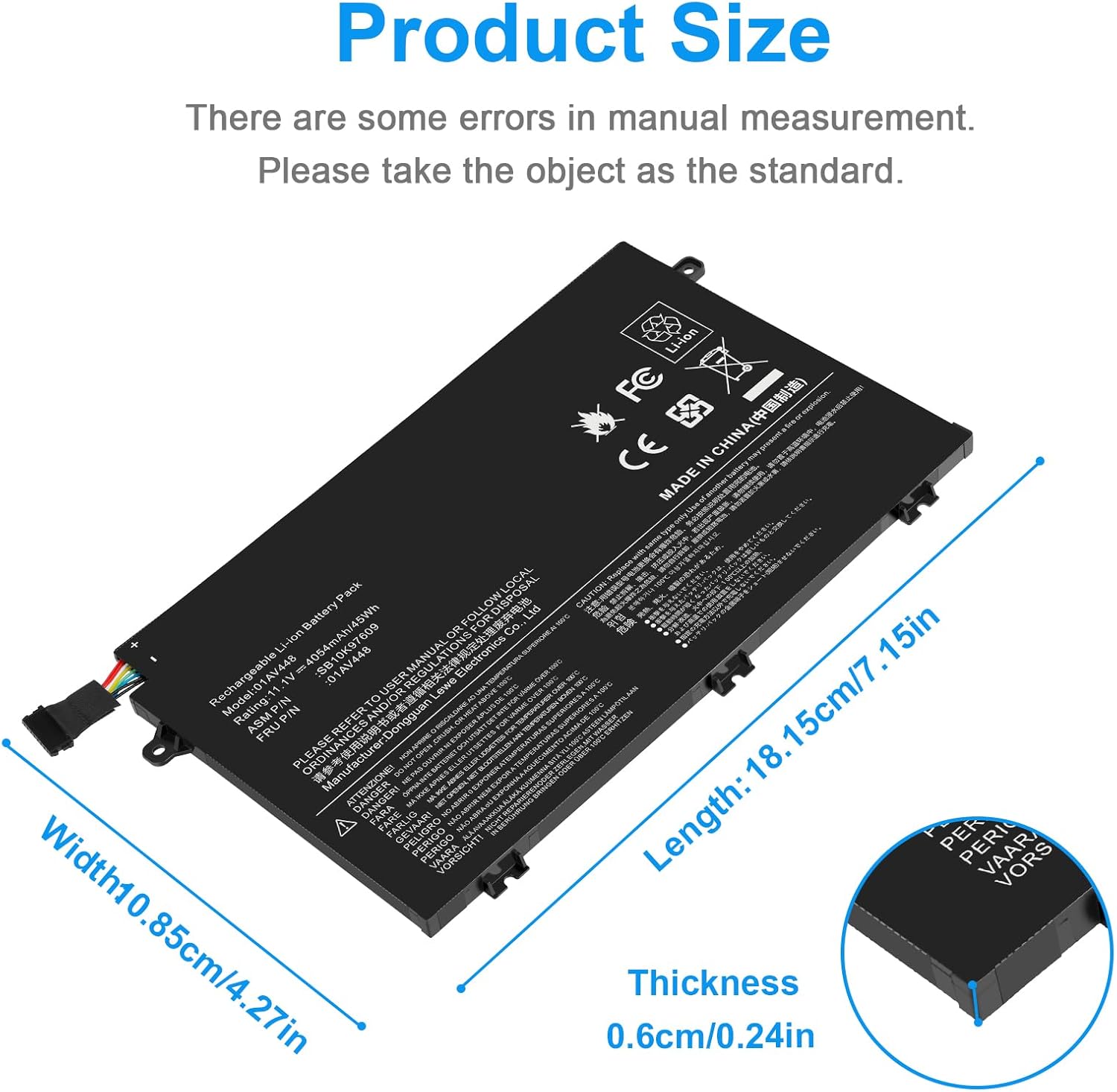Fancy Buying 01AV445 01AV448 L17L3P51 Battery for Lenovo ThinkPad E480 E490 E485 E495 E580 E585 E590 E595 E14 E15 Series SB10K97606 SB10K97608 01AV447 L17C3P51 L17M3P52 L17M3P51 SB10K97609
