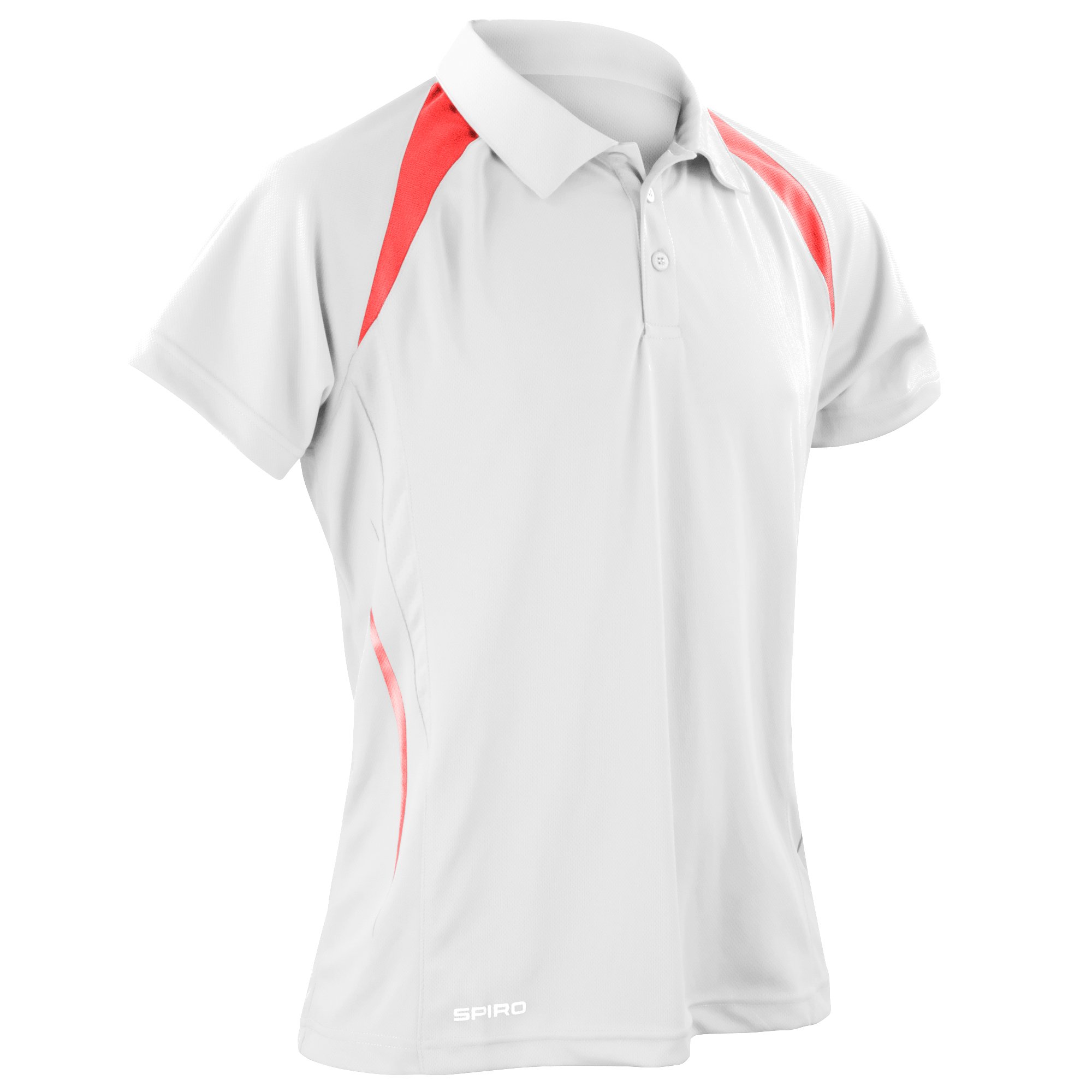 Spiro Mens Sports Team Spirit Performance Polo Shirt (4XL) (White/Red)