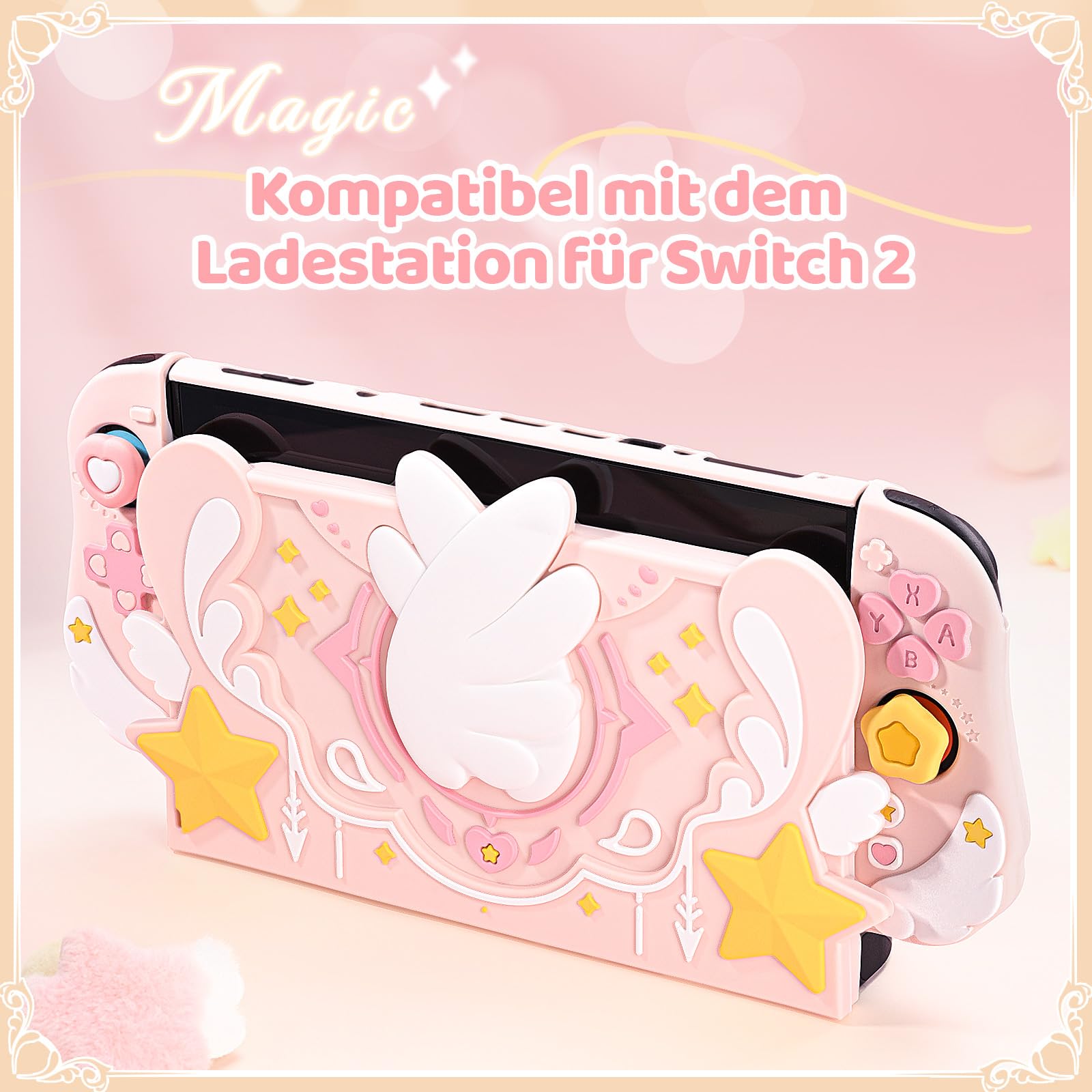 GeekShare Anti Scratch Switch 2 Dock Cover Skin – Weiche Silikon-Frontplatte für Switch 2 Dock – DIY-Ersatzschale, kompatibel mit Switch 2 Charging Dock