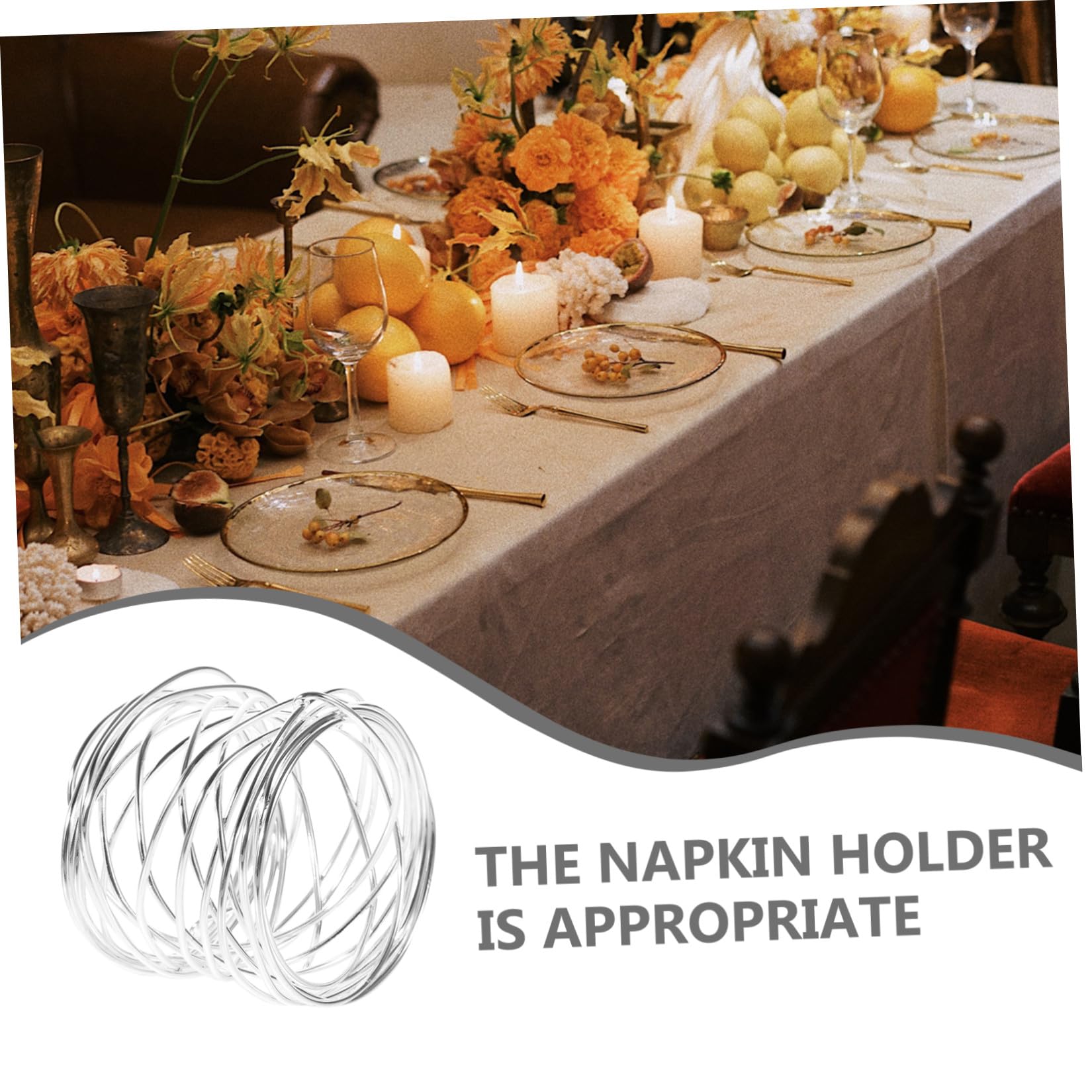 Ciieeo 5 Set Portatovaglioli Metallo Per Decorazioni Da Tavolo Matrimonio E Feste Eleganti Per Speciali E Formali 6 Pezzi*5