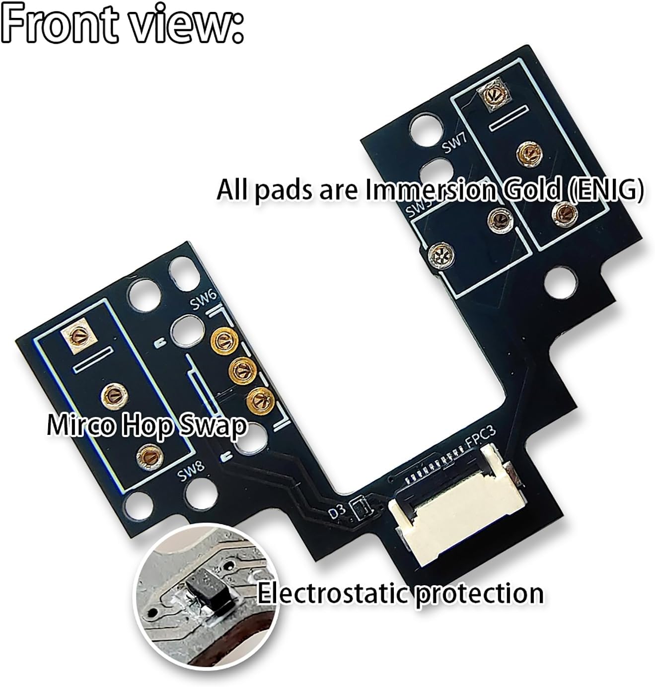 Hot-Swap Micro Switch PCB Kit for Logitech G Pro X Superlight 2 Lightspeed GPW4 Mice – ENIG Gold Pads, 6-Claw Clamps | Fix Double-Click & Customize Clicks