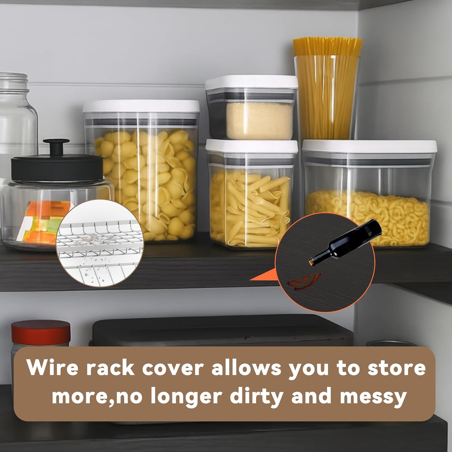 5 Pack 24x12in Wire Shelf Cover for Pantry, Closet, Kitchen – Waterproof PVC Wood-Look Wire Rack Covers for Shelves, Multiple No-Tool Installation