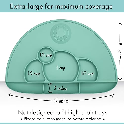 Miniatura 3 de PrimaStella Mantel individual de silicona para niños pequeños, plato dividido para niños pequeños, mantel individual de succión y receptor de