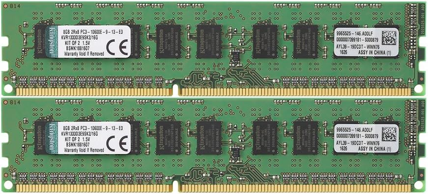 KVR1333D3E9SK2/16G DDR3-1333 16GB(2X 8GB) 1Gx72 ECC CL9 Server Memory Kit
