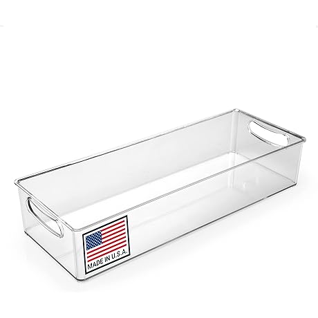 Clear 15-Inch Refrigerator Organizer Bin