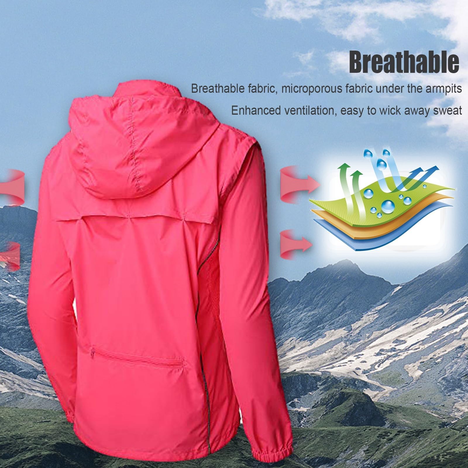 ARMAAN Chaqueta De Ciclismo Para Hombre Con Mangas Desmontables, Impermeable Y Transpirable, Capucha Incorporada Y Cuello Alto, Para Ciclismo Running Actividades Outdoor Caminatas Y Golf