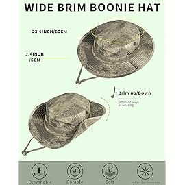 Sun Hats for Men Women Bucket Hat UPF 50+ Boonie Hat Foldable UV Protection Hiking Beach Fishing Summer Safari(1pack-Gray Ruin)