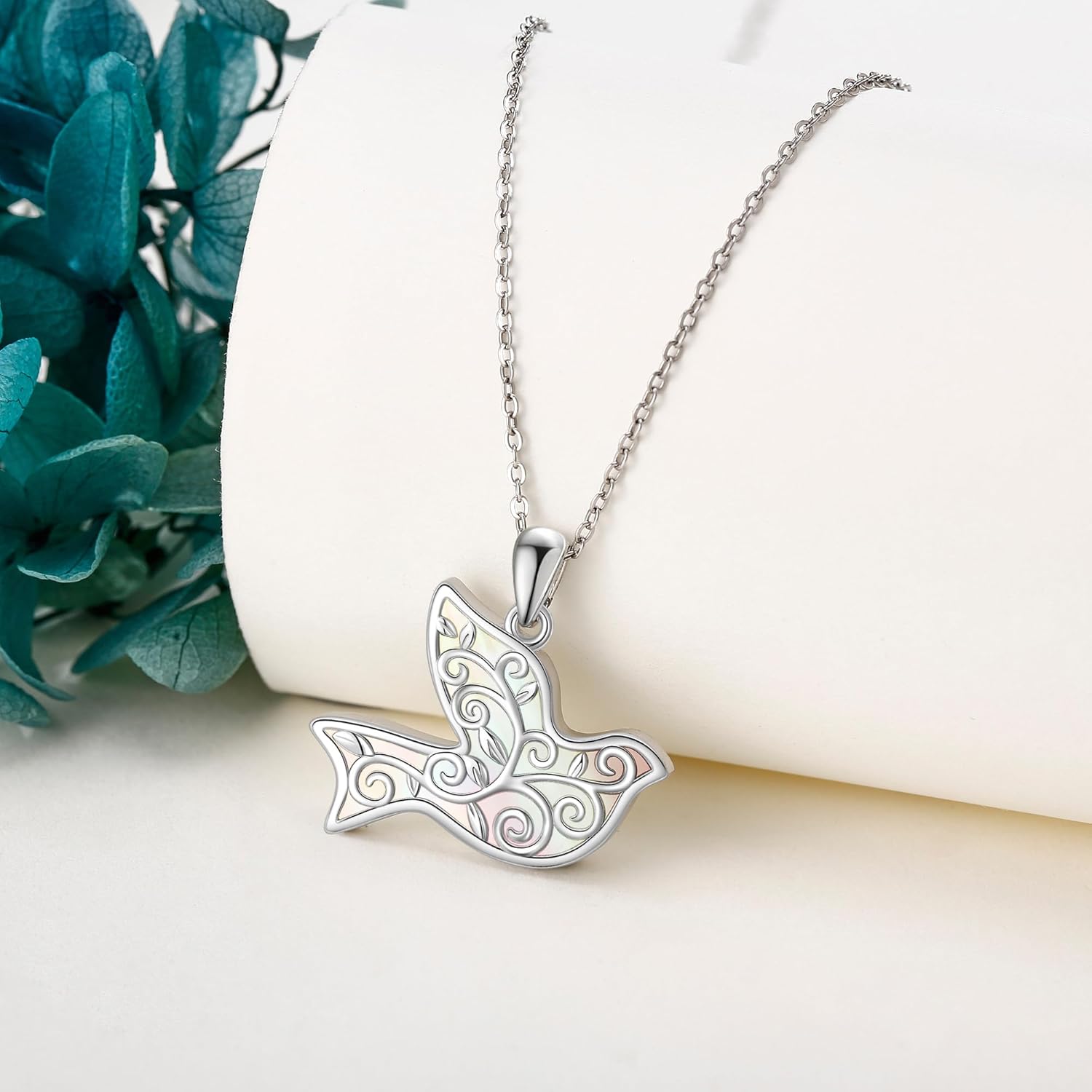 Dove Necklace 925 Sterling Silver Dove Pendant Necklace Peace Dove Holy Spirit Jewelry For Women Gifts - Image 3