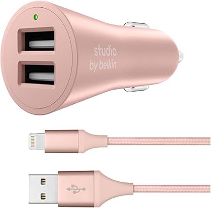 Belkin F8J219-05-C00 Studio 4.8A - Cargador de Coche con Cable USB de 5 Pulgadas para Apple iPhone Belkin F8J219-05-C00 Studio 4.8A - Cargador de Coche con Cable USB de 5 Pulgadas para Apple iPhone