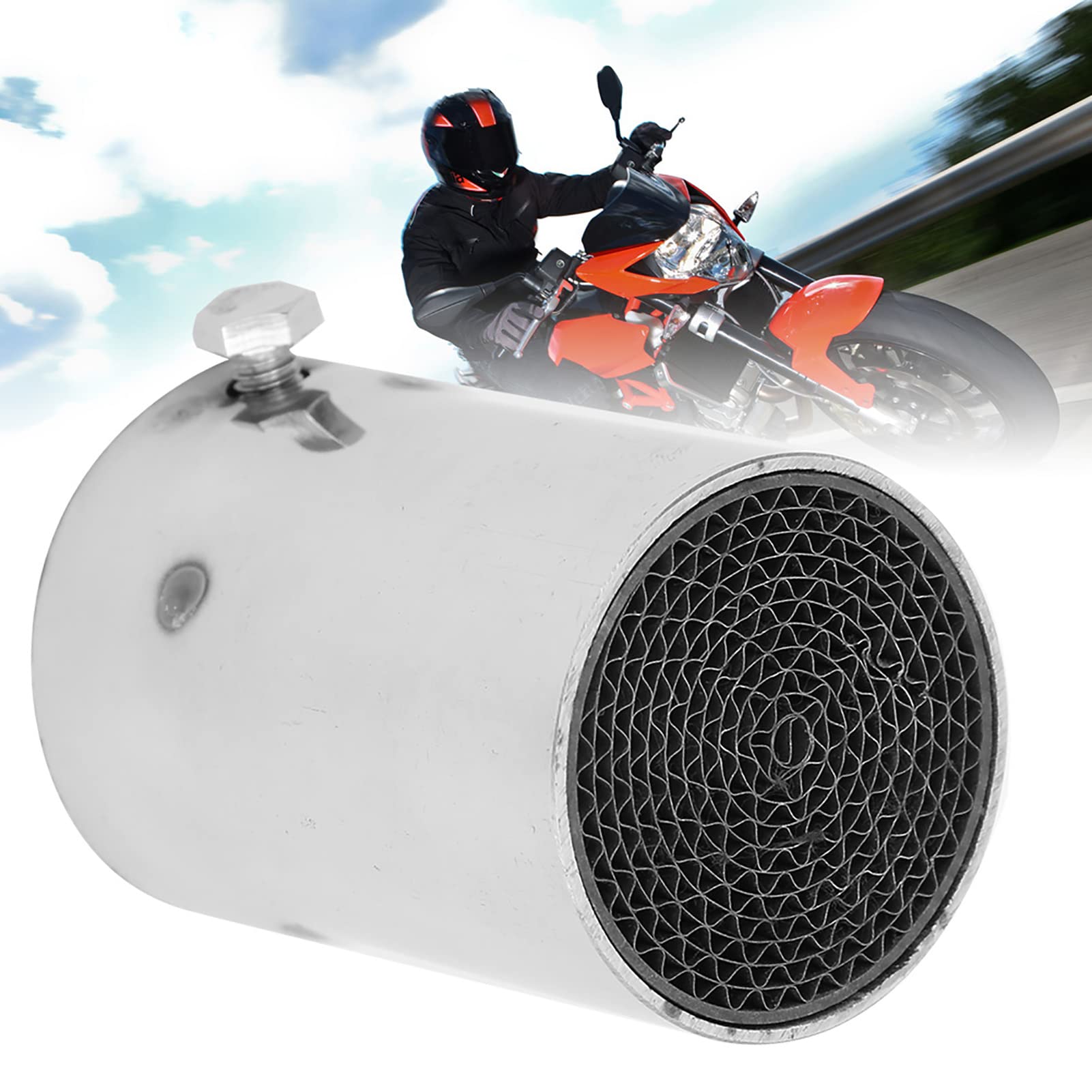 51mm DB Killer tubo di scarico, eliminatore di inserto silenziatore silenziatore tubo di scarico moto in acciaio inox universale(3)