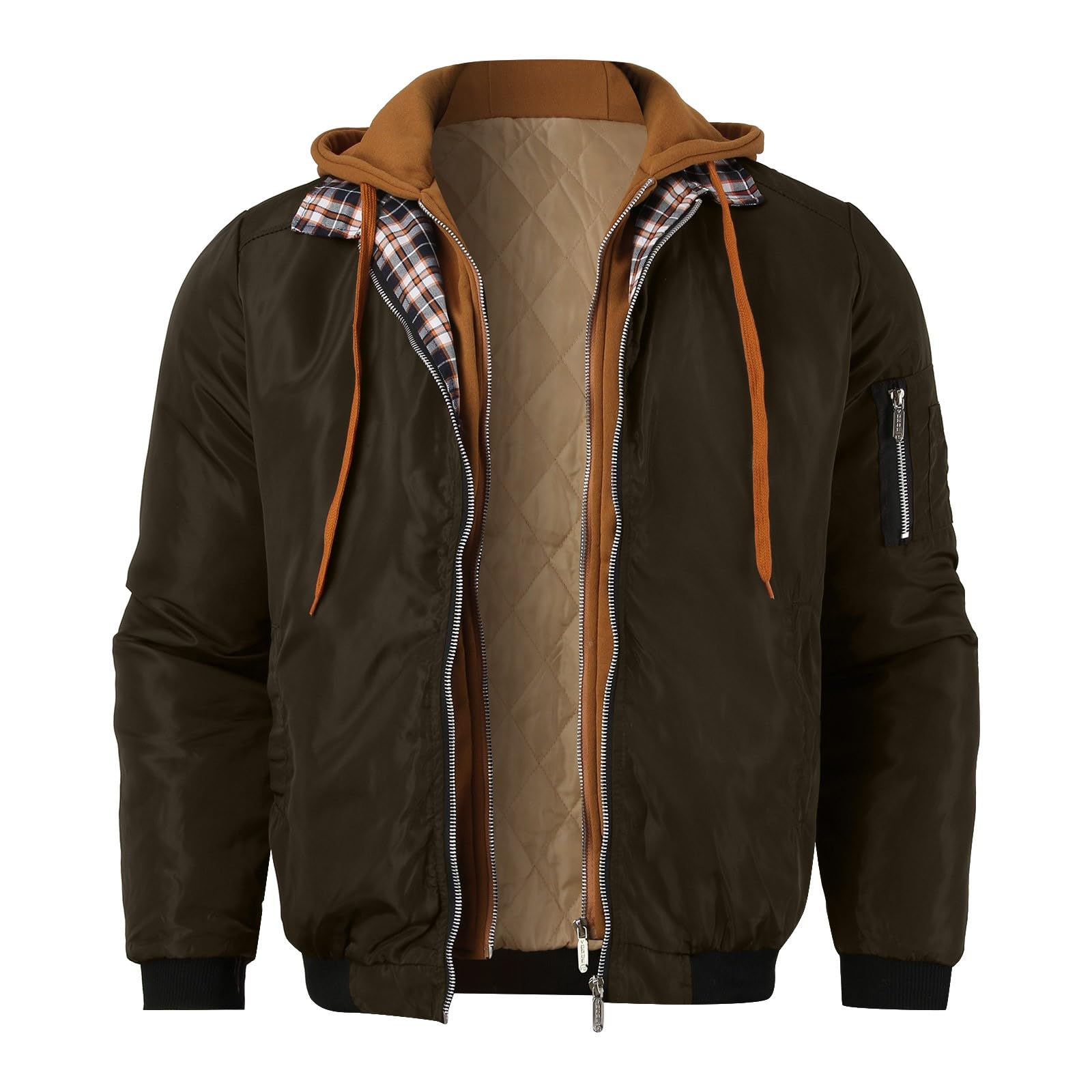 Generisch Wildlederjacke Damen Männliche - Winter-Langarmjacke mit, bedruckt, gepolstert, warm
