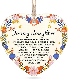 Daughter Christmas Ornaments 2025 Gifts for Daughters from Mom Wooden Ornament for Christmas Tree Decoration Inspirational Xmas Gift Ideas for Her Girls Heart Keepsake