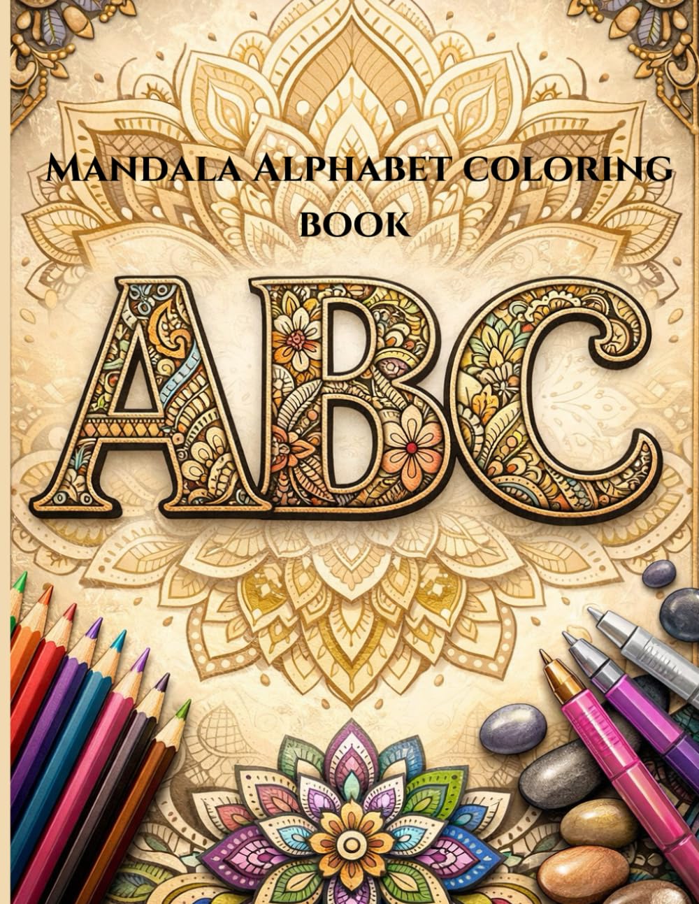 MANDALA ALPHABET COLORING BOOK: fun and relax alphabet mandala coloring book