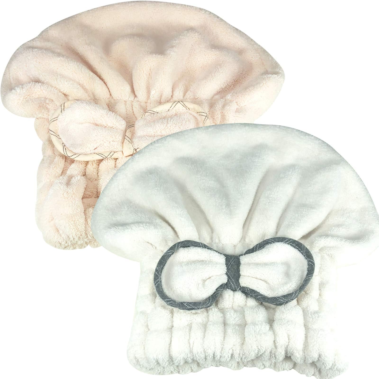 SweetCat Large Microfiber Fast Hair Drying Towel Cap (Apricot Pink)