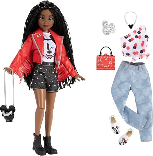 Miniatura 2 de Disney ILY 4EVER Fashion Dolls Disney 100 - Mickey Mouse de 11.5 pulgadas de alto con 13 puntos de articulación, dos trajes completos para mezclar y