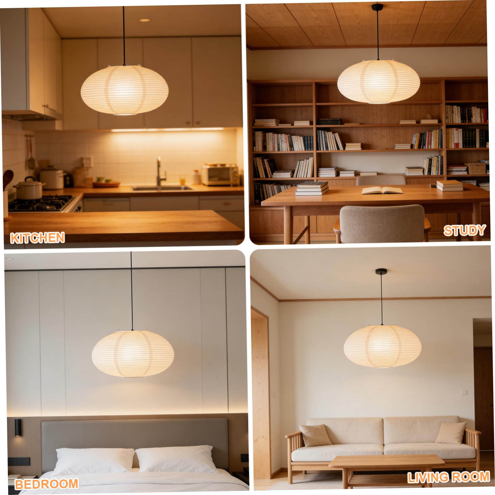Paralume per Lampada Sospensione in Carta Bianco, Decorativo | Camera da Letto e Biblioteca, Facile da Installare, Semplice ed Elegante