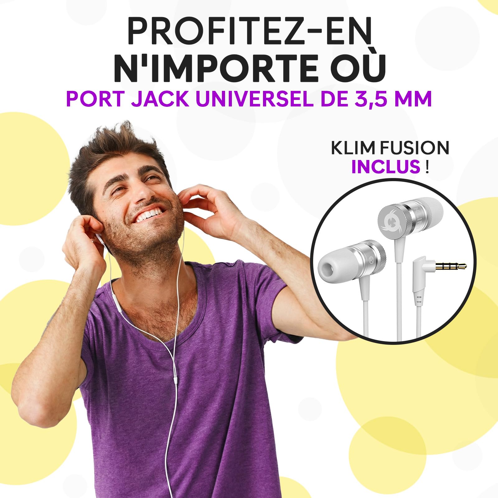 KLIM K8 Lecteur Cassette Audio avec Un Casque Fusion - Enregistreur Cassette - Nouveau Player - Radio AM/FM - Microphone et Haut-Parleur Intégrés - Prise Casque et Écouteurs - Noir