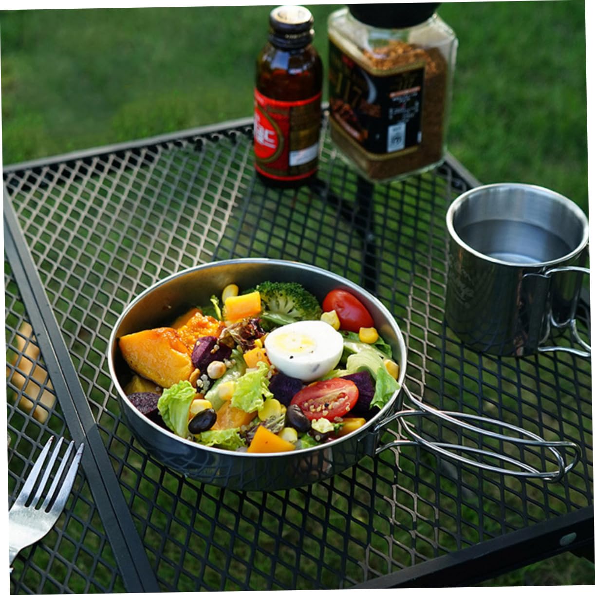 Toddmomy 5pezzi Ciotola Rotonda in Acciaio Inox per Campeggio Picnic e Barbecue Set di Stoviglie da Esterni Utensile da Cucina Durevole e Facile da Pulire