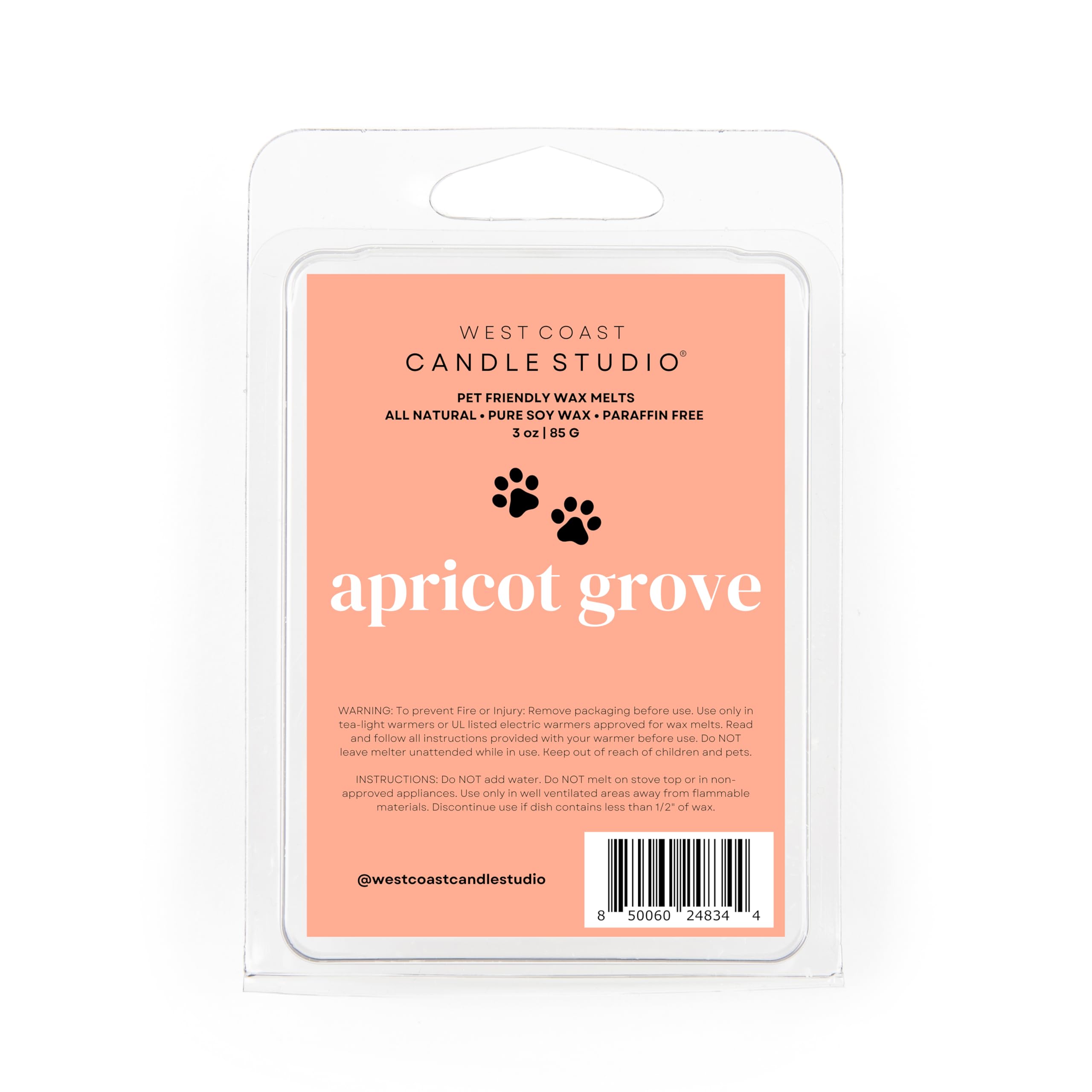 Pet Safe Wax Melts for Dogs | Non Toxic Soy Wax Melts | Natural, Paraffin-Free, Clean Burning | Odor Eliminating Wax Cubes | Apricot Grove