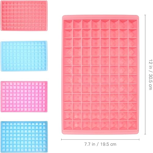 Miniatura 3 de Hemoton 2 bandejas para cubitos de hielo para congelador, bandeja de plástico para cubitos de hielo de 96 cavidades, bandeja de cubitos de hielo en