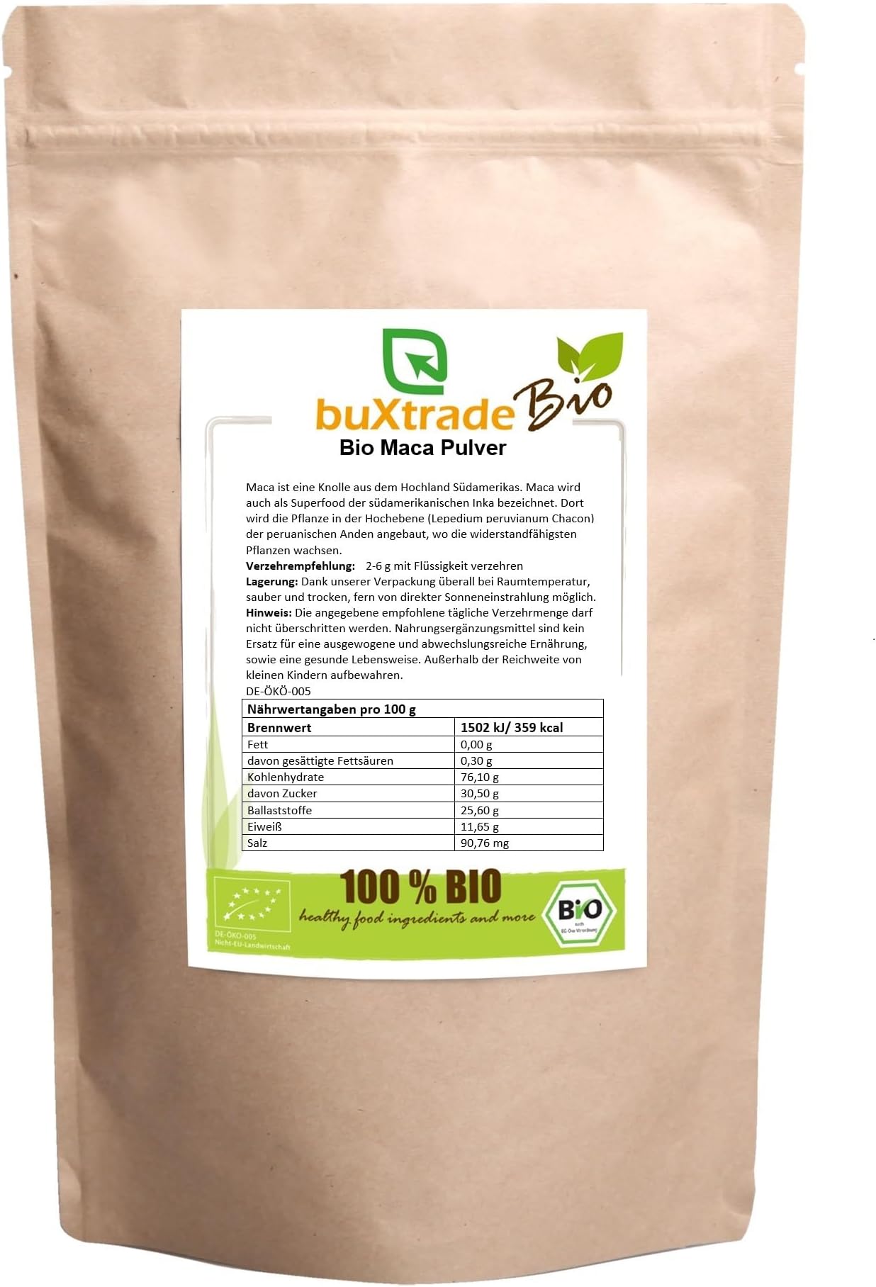 10 x 500 G Bio Maca Powder - Macapulver|Superfood|Performance of | from Peru 5 KG
