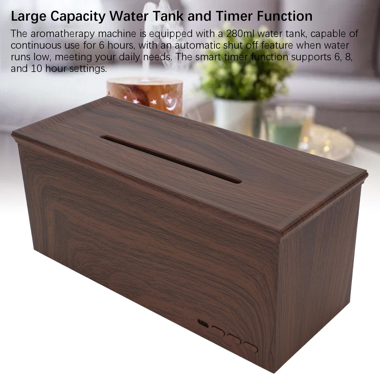 Qcwwy Diffusoren Duftdiffusor 280 Ml Wassertank Ultraschall-Diffusor für ätherische Öle mit 7-Farben-Flammenlicht-Timer für Zuhause, Büro, Schlafzimmer, Entspannung, Kamin, Aromatherapie-Diffusor