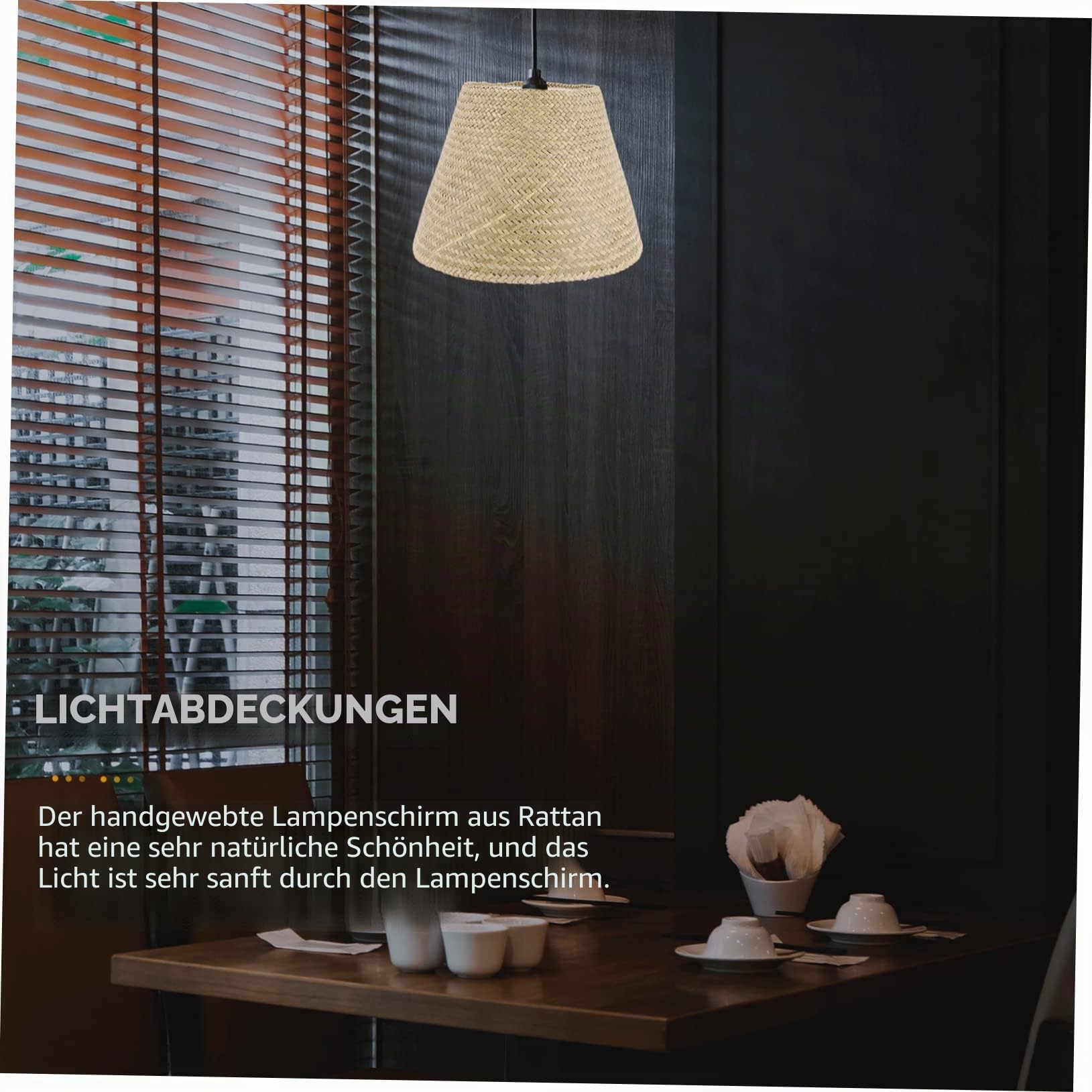 HOMSFOU Lampenschirm Lampenschirme Rattan Tischlampenschirm Lichtabdeckungen Lampenschirme Rattan Lampenschirm Lampenabdeckungen