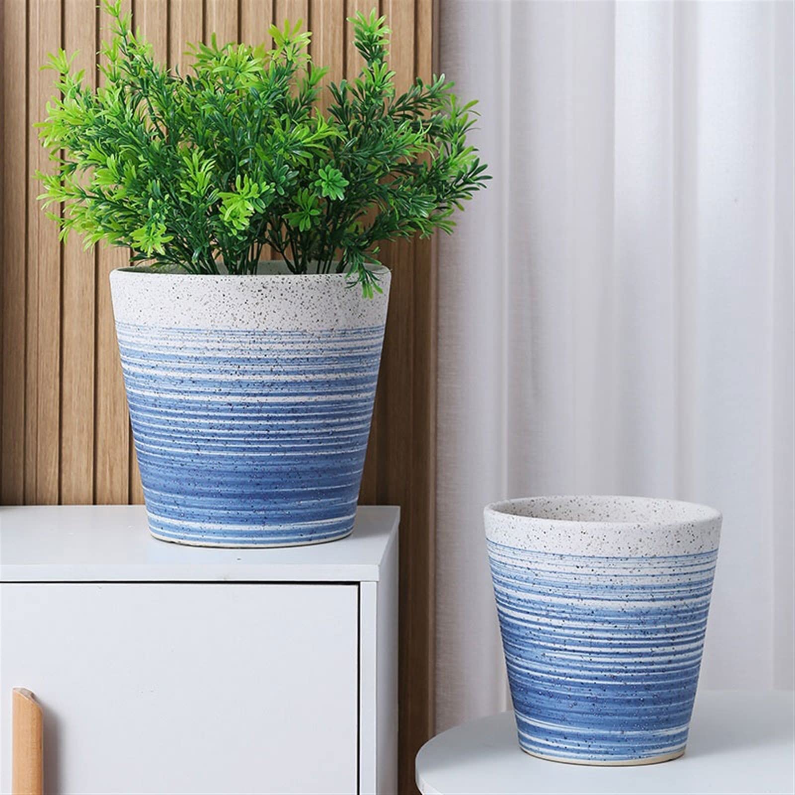 Vaso Per Orchidee Dipinto A Mano 12,7cm - Resina, Con Foro Di Drenaggio E Vassoio, Arredo Artistico Da Interno - 5