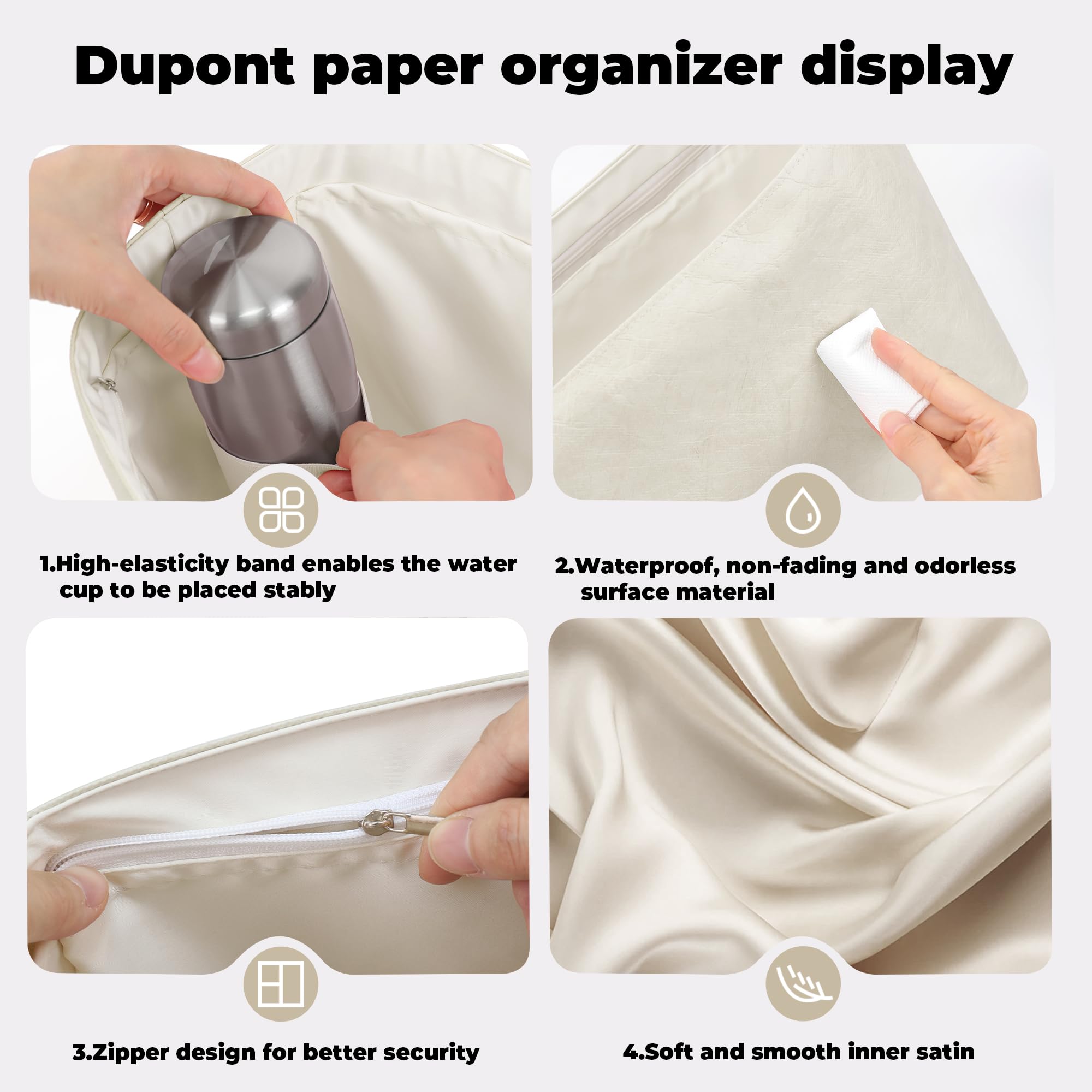 DGAZ Ligero Organizador Interior para OnTheGo PM, Inserto de Bolso, Craie